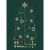 Christmas Tree Sashiko Panel - Green/Gold